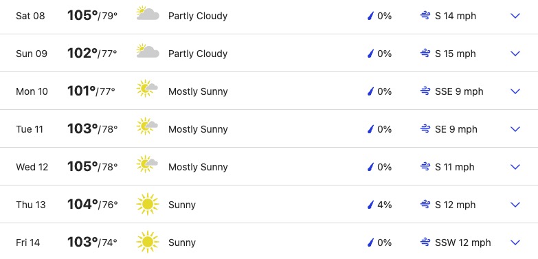 100F+ All Next Week In Las Vegas - Screenshot