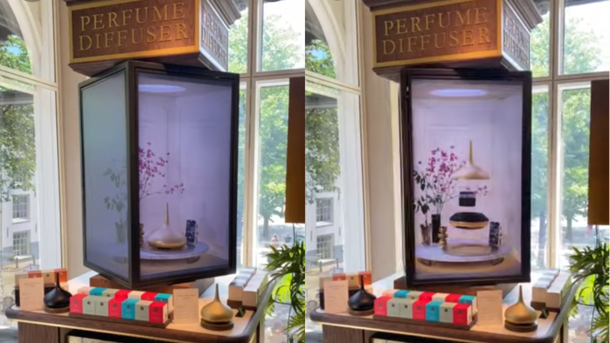 Rotating display cube at House of Rituals in Amsterdam (Image: First Impression/Screenshots)