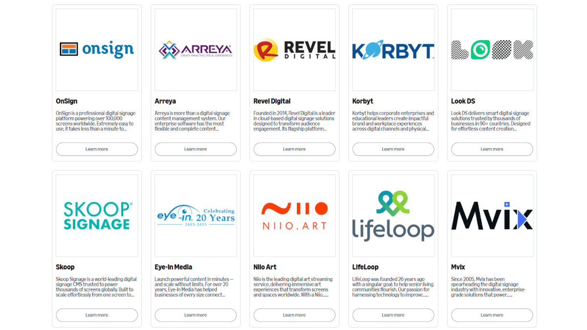 Selection of Amazon Signage Stick Partners (Image: Amazon/Screenshot)