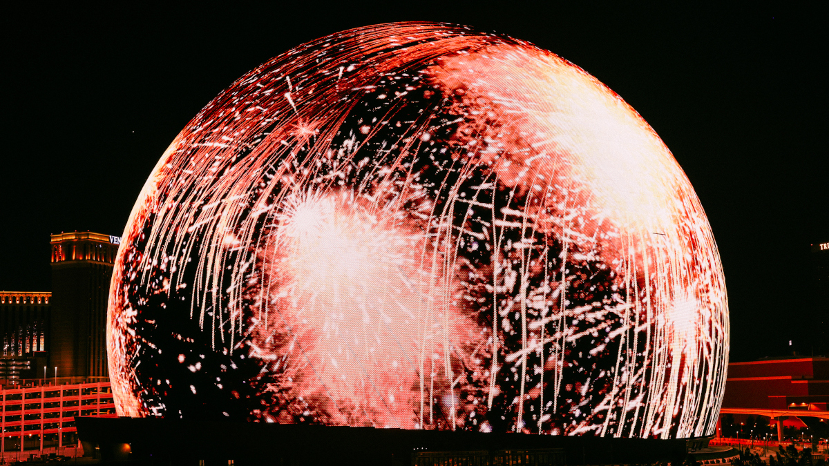 The Sphere celebrating the 4th of July (Image: Sphere Entertainment)