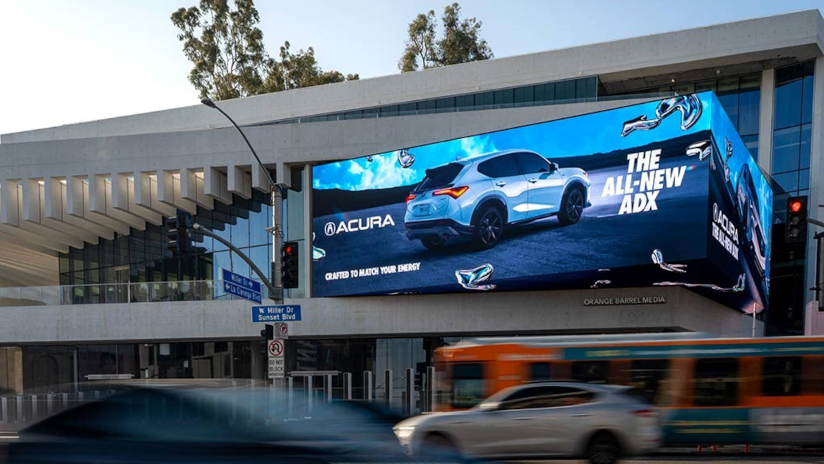 The Now’s Corner Cube Display on Sunset Boulevard (Image: Daktronics)