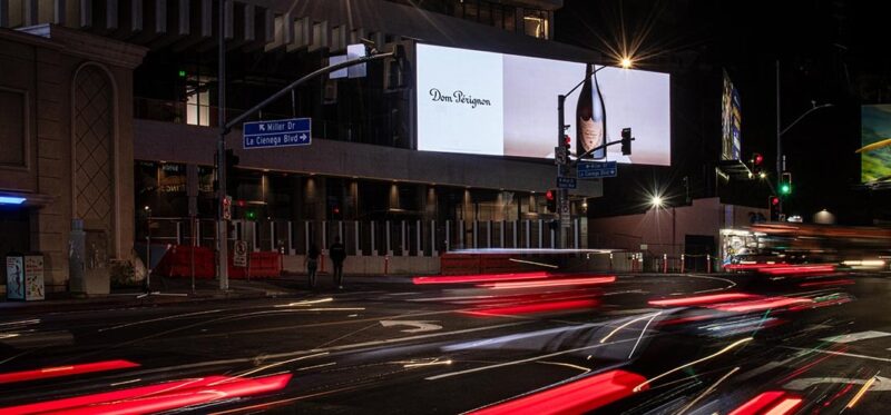 The Now’s Corner Cube Display on Sunset Boulevard (Image: Daktronics)