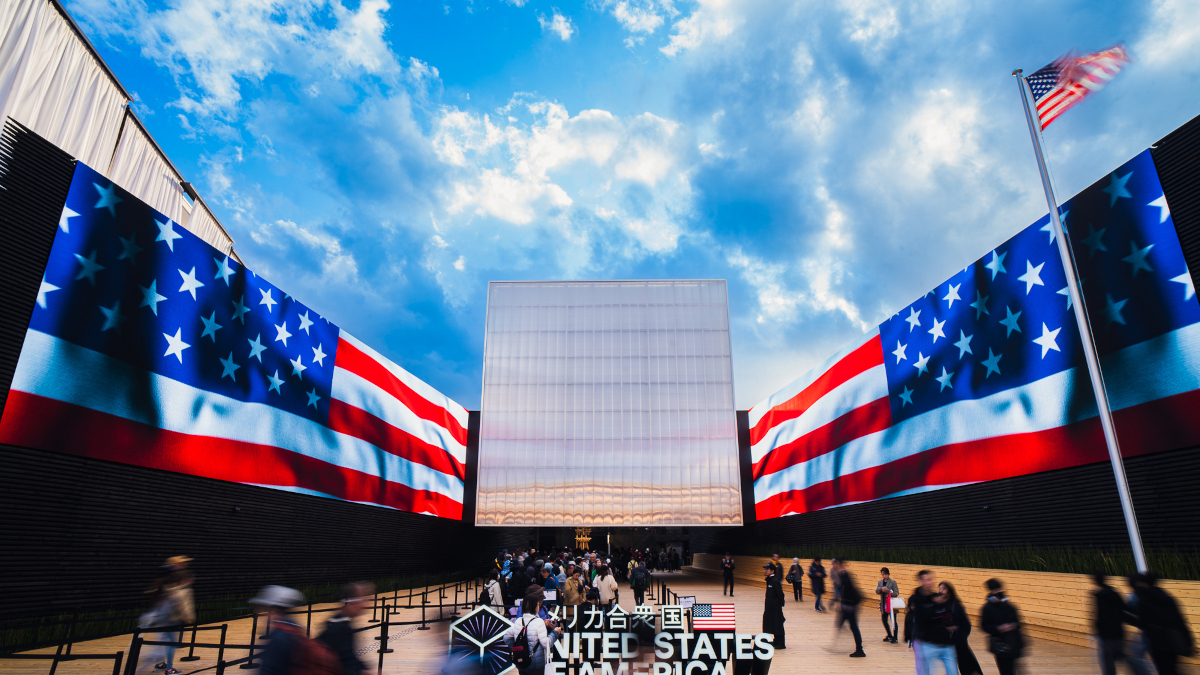 Infiled-LED at the USA pavilion in Osaka (Photo: Hufton + Crow)