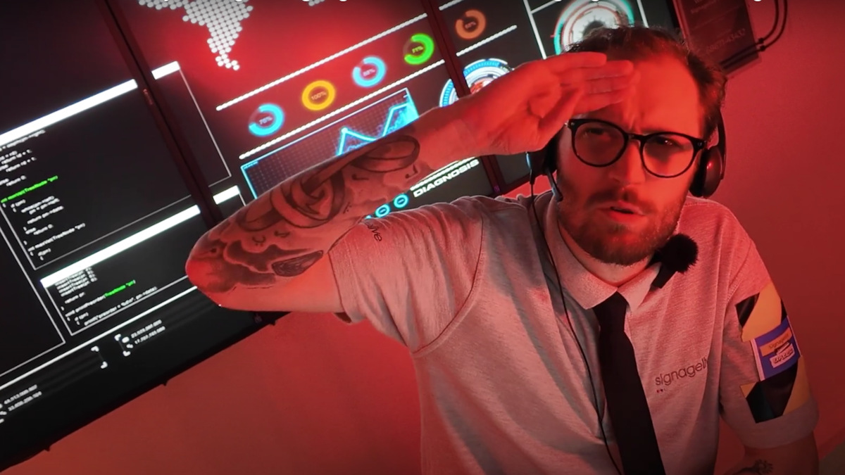 Signagelive announces the integration of Screenfeed into their CMS, saying "godspeed" to the revamped platform. (Image: Signagelive/Screenshot)