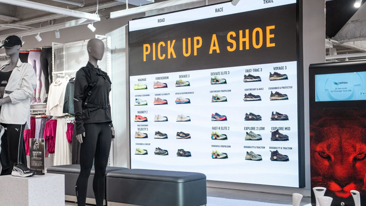 Outform's Dynamix LED wall in a Puma store (Photo: Outform)