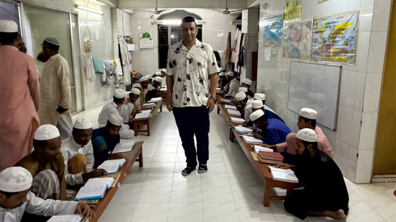 Badsha Chowdhury visiting the orphanage (Photo: SNA Displays)