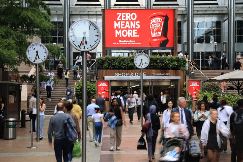 The new DooH trio at Canary Wharf (Image: Ocean Outdoor)