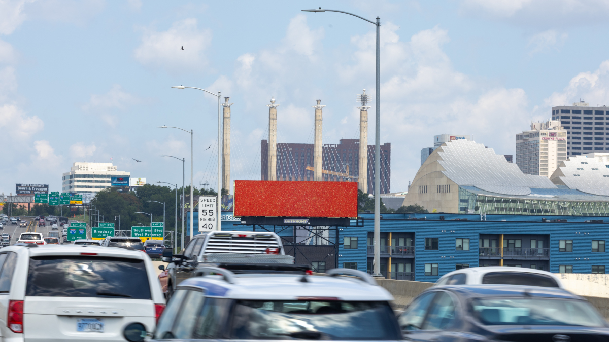 Orange confetti on an Outfront LED billboard in Kansas City (Image: Outfront)