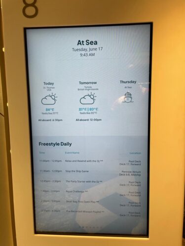 Screens in Norwegian Cruiseline ships (Image: Poppulo)