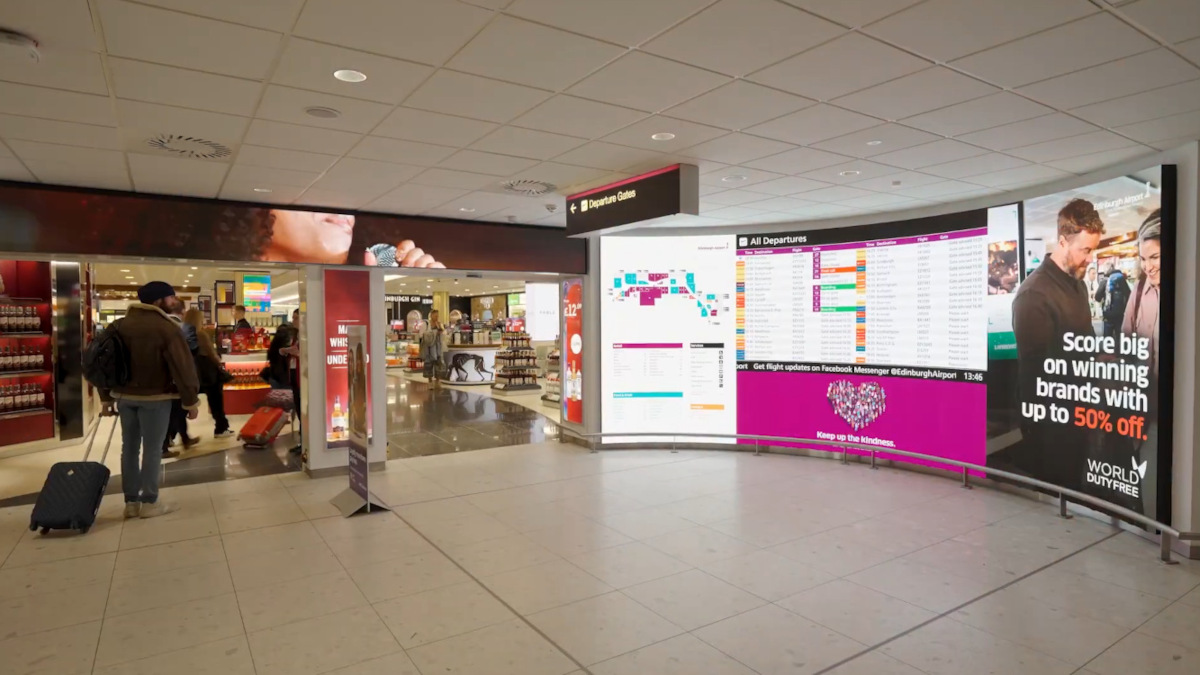 LED wall at Edinburgh Airport (Image: Absen)