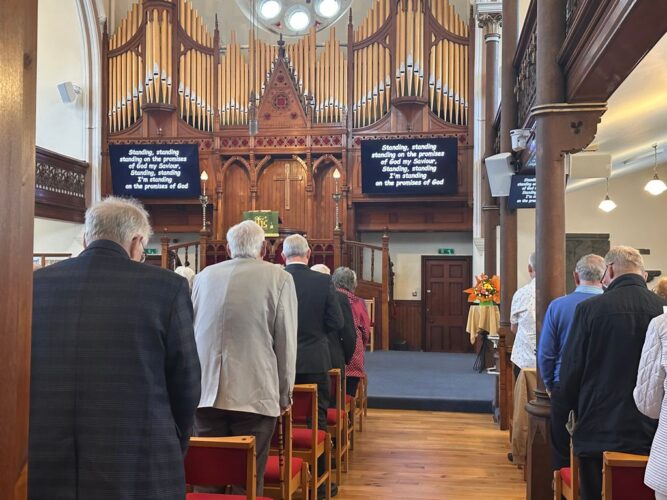 Parishioners now enjoy the benefits of modern technology in a traditional setting