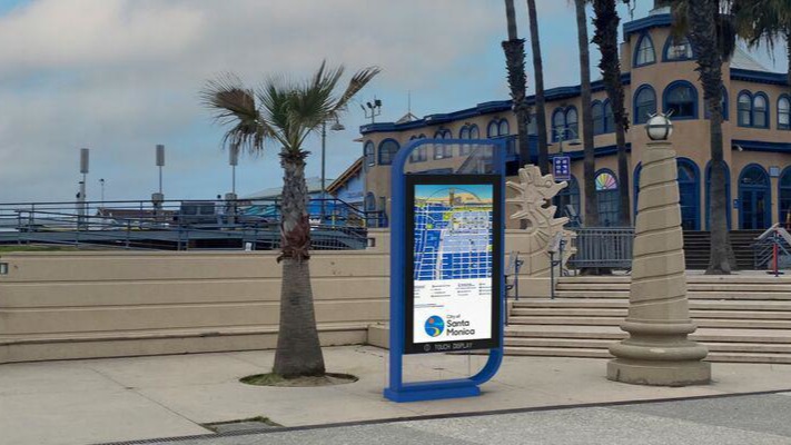 Santa Monica Weighs Digital Billboard District Amid Preservation Concerns - Digital Kiosk with Santa Monica Pier Digital Kiosk with Santa Monica Pier