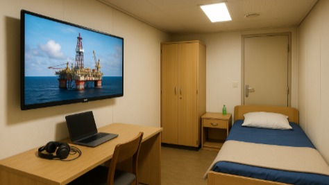 LG And Leightronix Bring IPTV To Offshore Oil Rigs To Improve Crew Wellbeing, Safety And Operations - Offshore Oil Rig interior Offshore Oil Rig interior