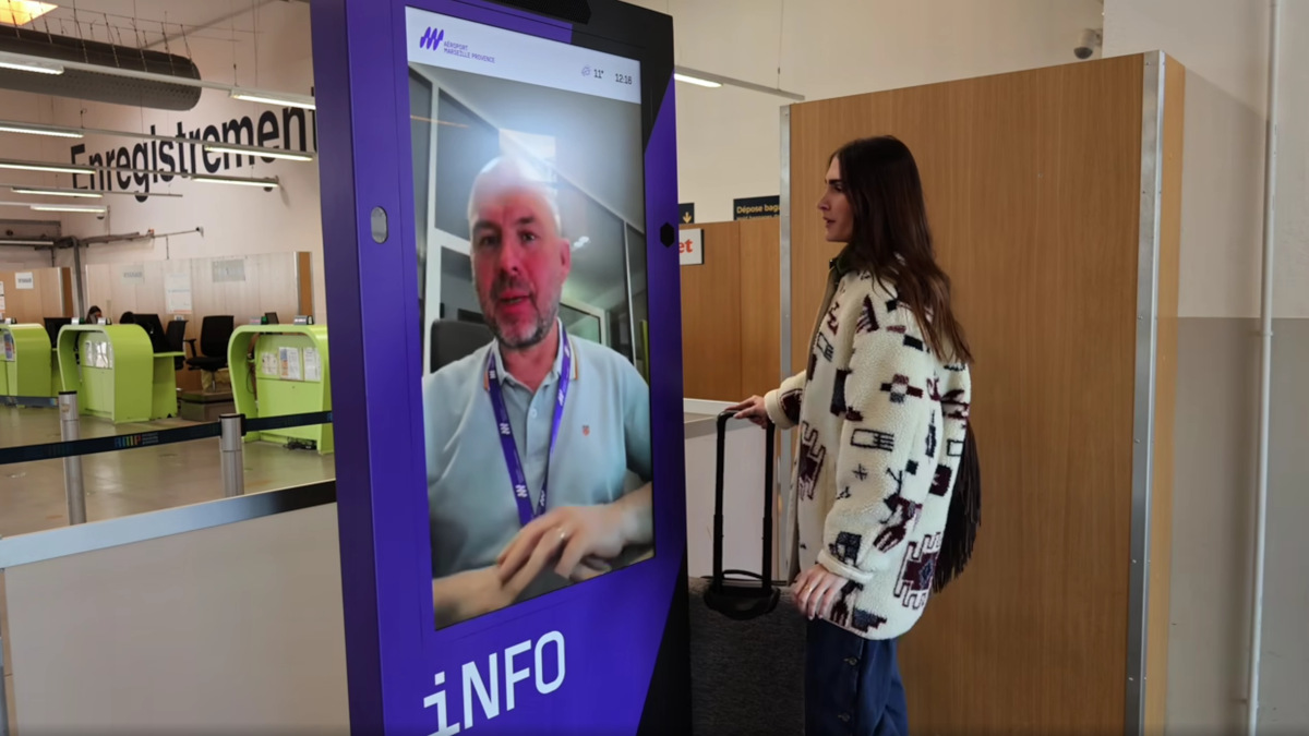 Skalink video kiosk at Marseille airport (Image: SkaLink)