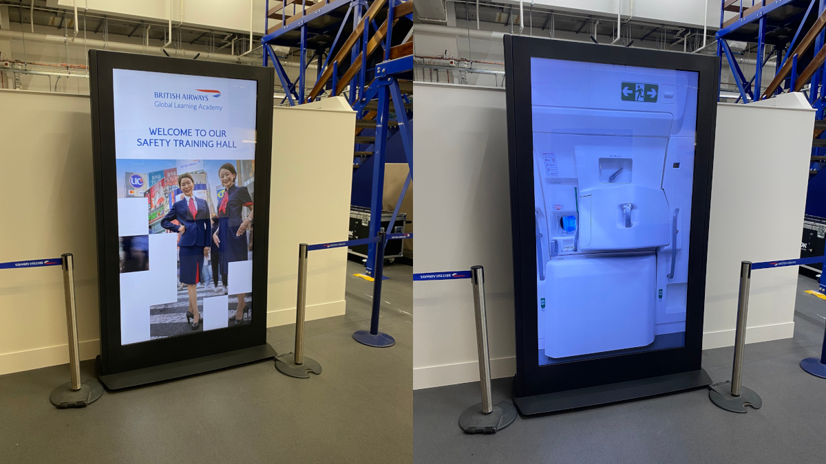 British Airways Training Academy Deploys Unicol Mounts for Aircraft Door Simulation Displays - British Airways training academy deploys Unicol mounts for aircraft door simulation displays. (Image: UNICOL) British Airways training academy deploys Unicol mounts for aircraft door simulation displays. (Image: UNICOL)