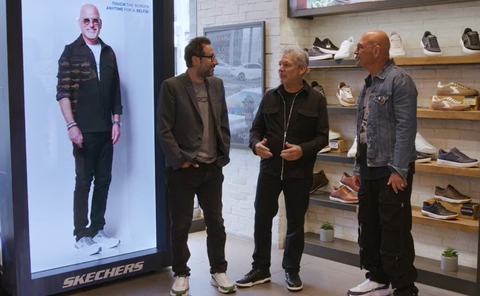 A life-size Proto hologram of Skechers ambassador Howie Mandel greets shoppers inside the brand’s Manhattan Beach store